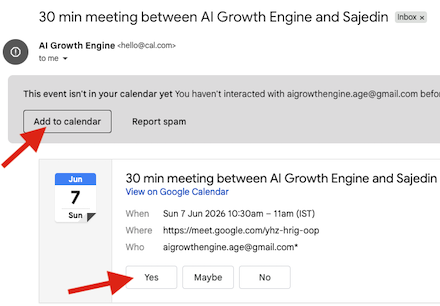 Google Calendar Invite Step 2