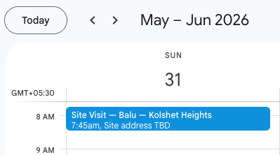 Google Calendar Event